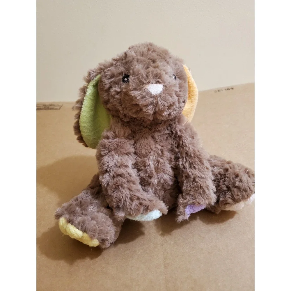 RARE Animal Adventures Brown Plush BUNNY pastel Colorful Blossom Spring Easter